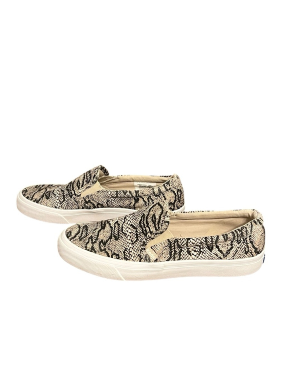 Keds Sneakers Size 8 Beige Black Snake Print Slip-On - Picture 4 of 8